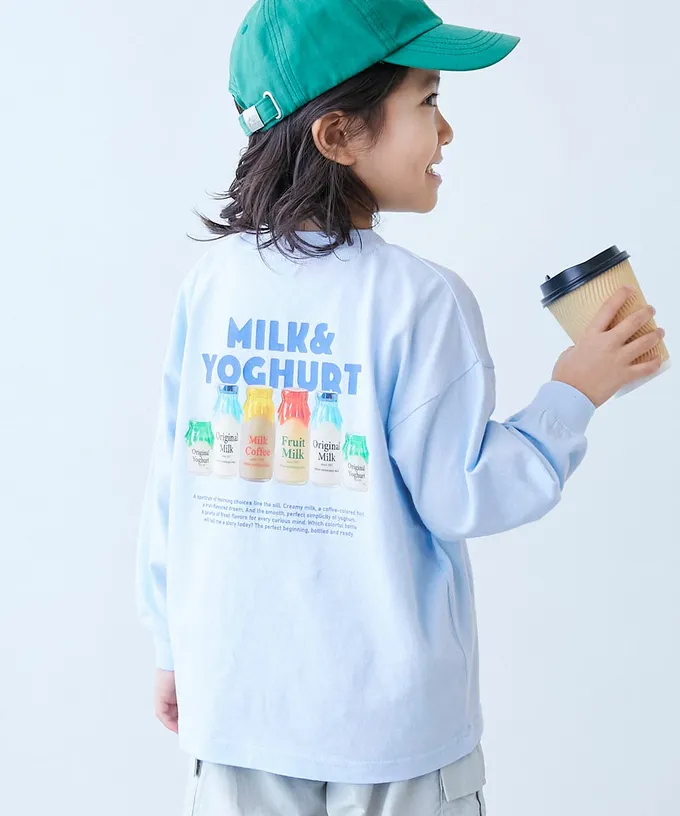 日本 devirock - 100%棉 美味食物長袖上衣-麵包圖鑑-燕麥白