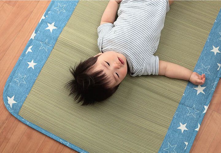 日本池彥 - 日本製抗菌防臭濕度調節 藺草草蓆/睡墊-1.5cm加厚款-藍 (70x120cm)