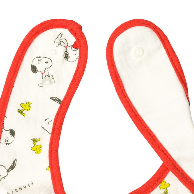 akachan honpo - 圍兜2件組-史努比-米白色 (70~80cm)