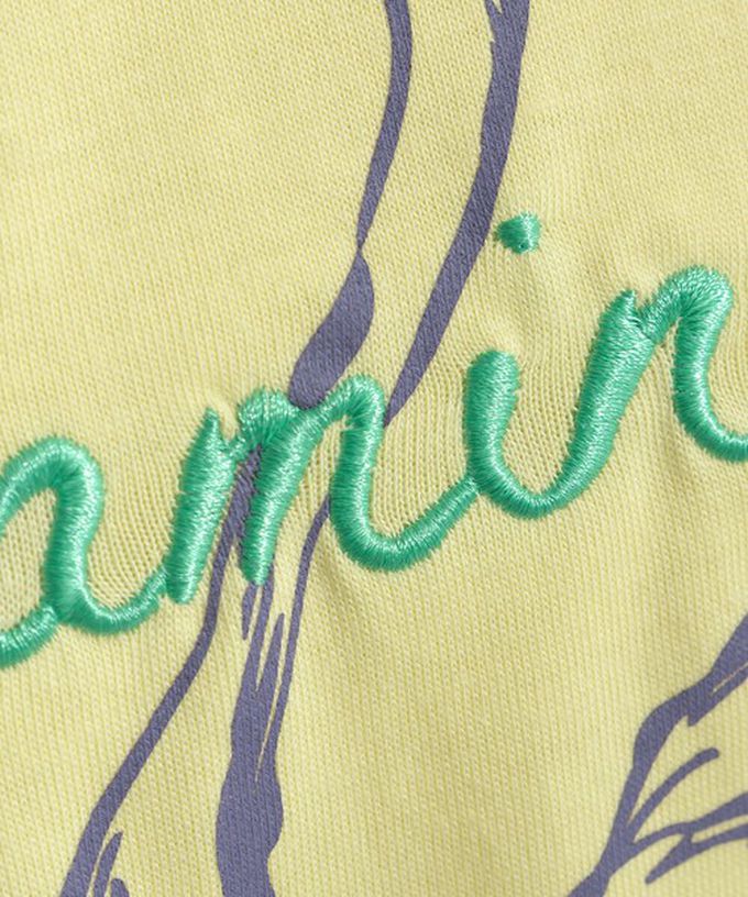 日本 le colis - 接觸冷感 紅鶴刺繡印花休閒上衣-咖啡