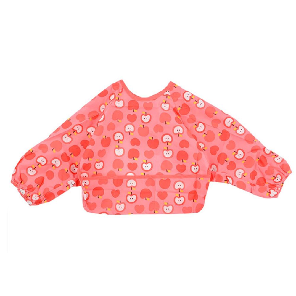 akachan honpo - 嬰幼兒潑水加工長袖圍兜P-粉紅色