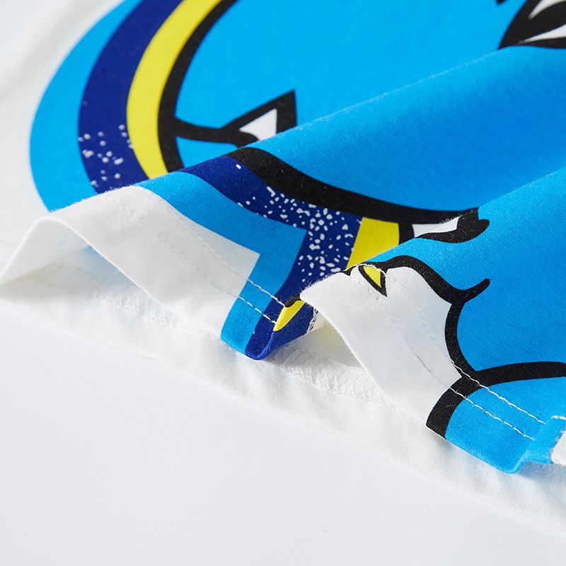 BE TOP - 純棉短袖上衣-飛天恐龍-白色