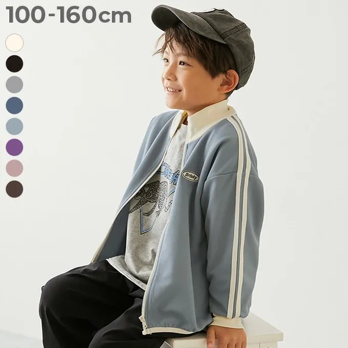 日本 devirock - 小立領側線條運動風夾克-黑