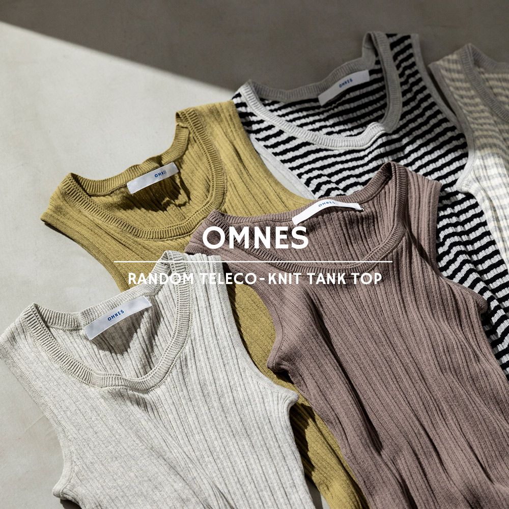 日本 OMNES - 純棉彈性羅紋無袖背心/內搭-灰黑