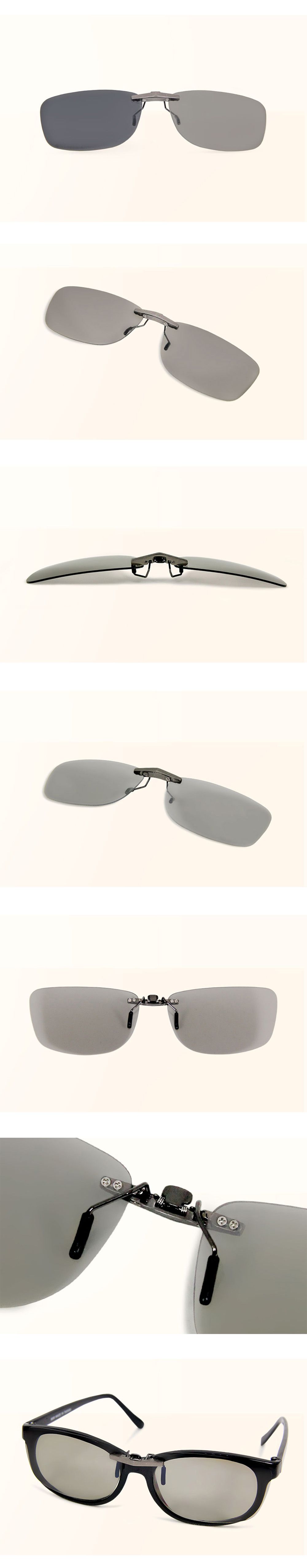 ALEGANT - 冰島灰鋁鎂合金夾式結構寶麗來偏光太陽眼鏡│UV400墨鏡車用夾片│外掛夾式鏡片│近視可戴外掛寶麗來墨鏡