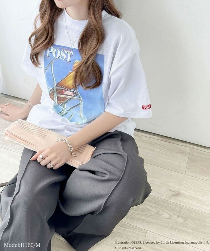 日本 Classical Elf - 設計師聯名 復古印花寬版T恤-跳水男孩-白