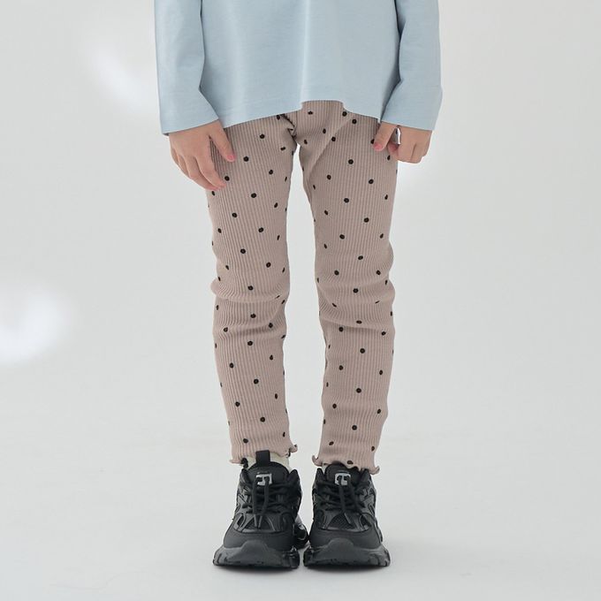 日本 Lycee mine - 彈力荷葉腰圍羅紋合身長褲-象牙白