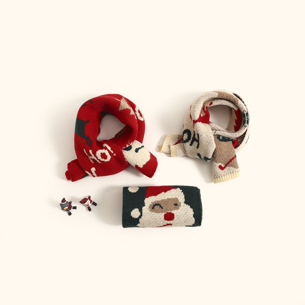 保暖防風加長圍脖-聖誕小鹿-紅色 (長度約135cm)