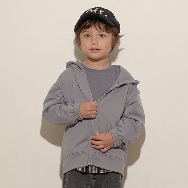 日本 b-ROOM - 簡約百搭連帽運動外套-素色-灰綠