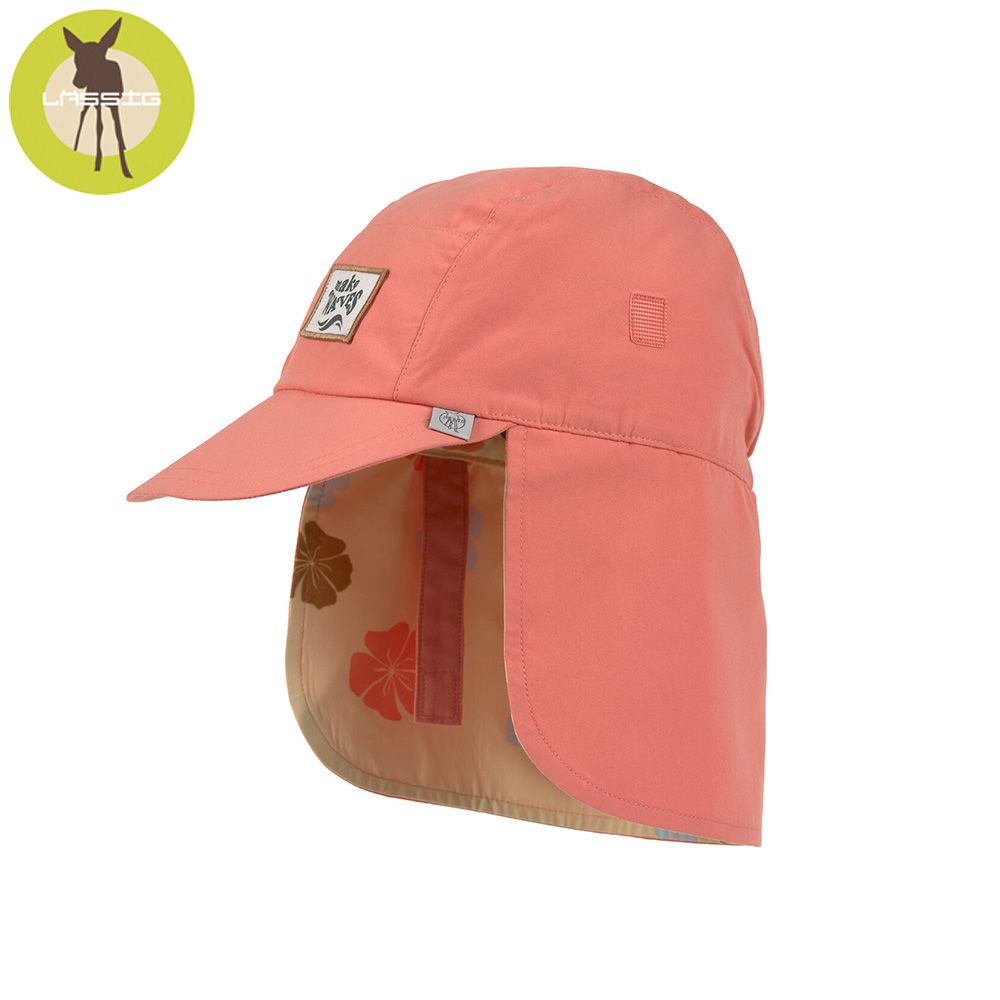 幼童抗UV防曬遮頸帽-珊瑚橘 (3-6歲)