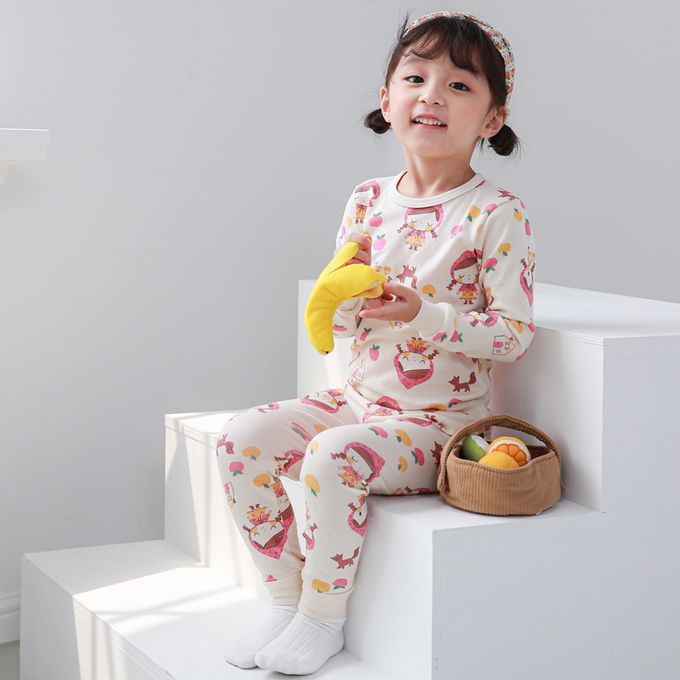 正韓 Cogibu - 極舒適無螢光劑 100% 有機棉幼兒/兒童睡衣/家居服套裝組-小紅帽