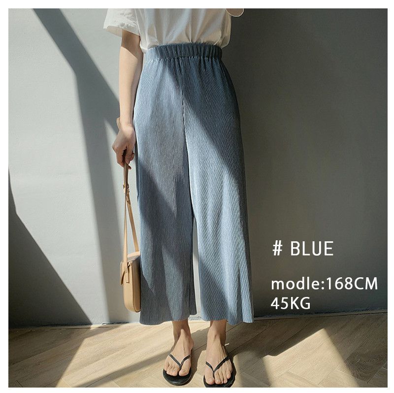 日本女裝代購 - 樂天no1 百搭優雅風琴寬褲(可自由裁剪長度)-黑 (free)