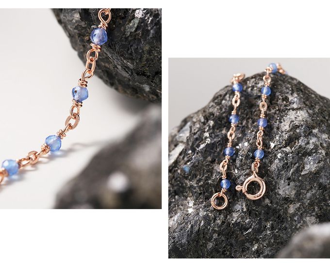 韓國 Soo&Soo - (925純銀)古典藍玉髓項鏈 (長度40cm)