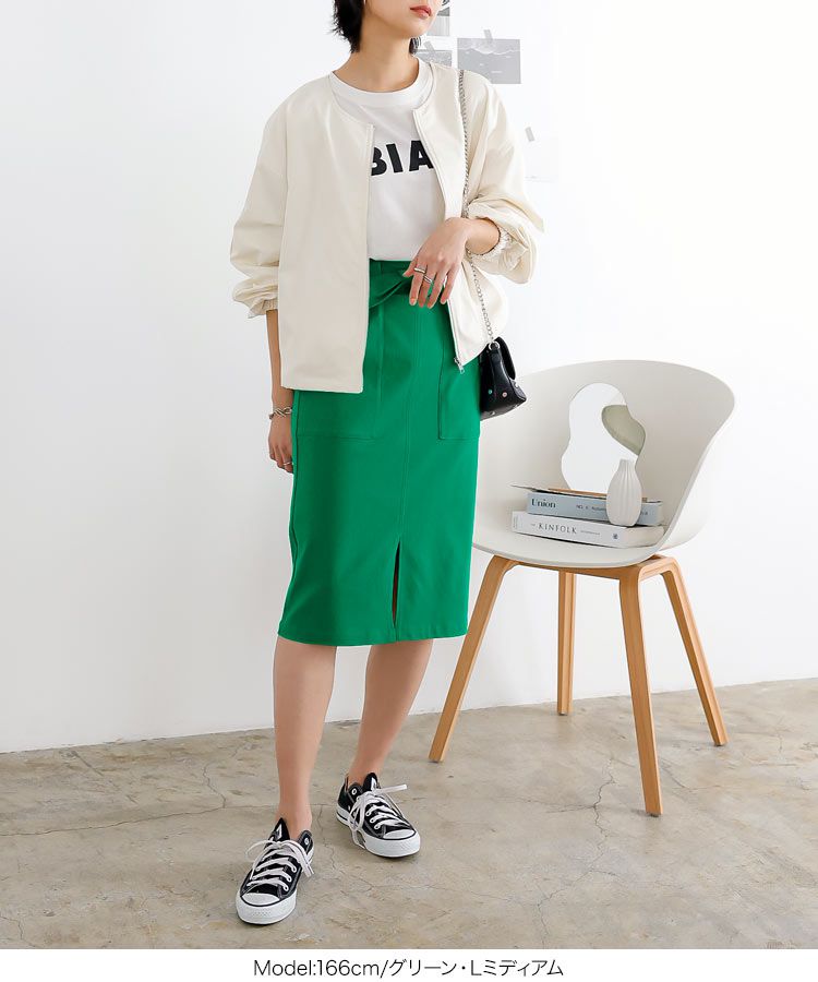 日本 Kobe Lettuce - 可愛扭結休閒長裙-草綠