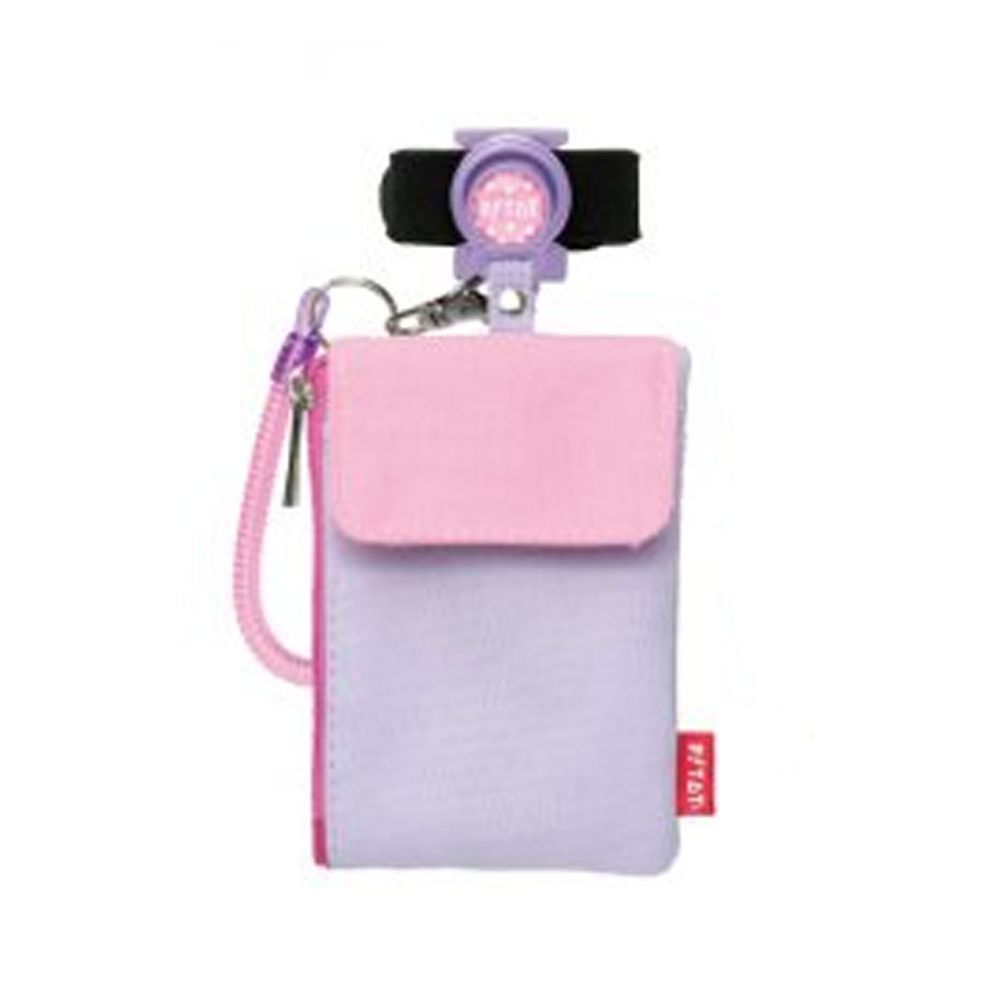 日本文具 SONIC - 悠遊卡/零錢包伸縮磁吸吊飾-粉紫 (8.5x16cm)
