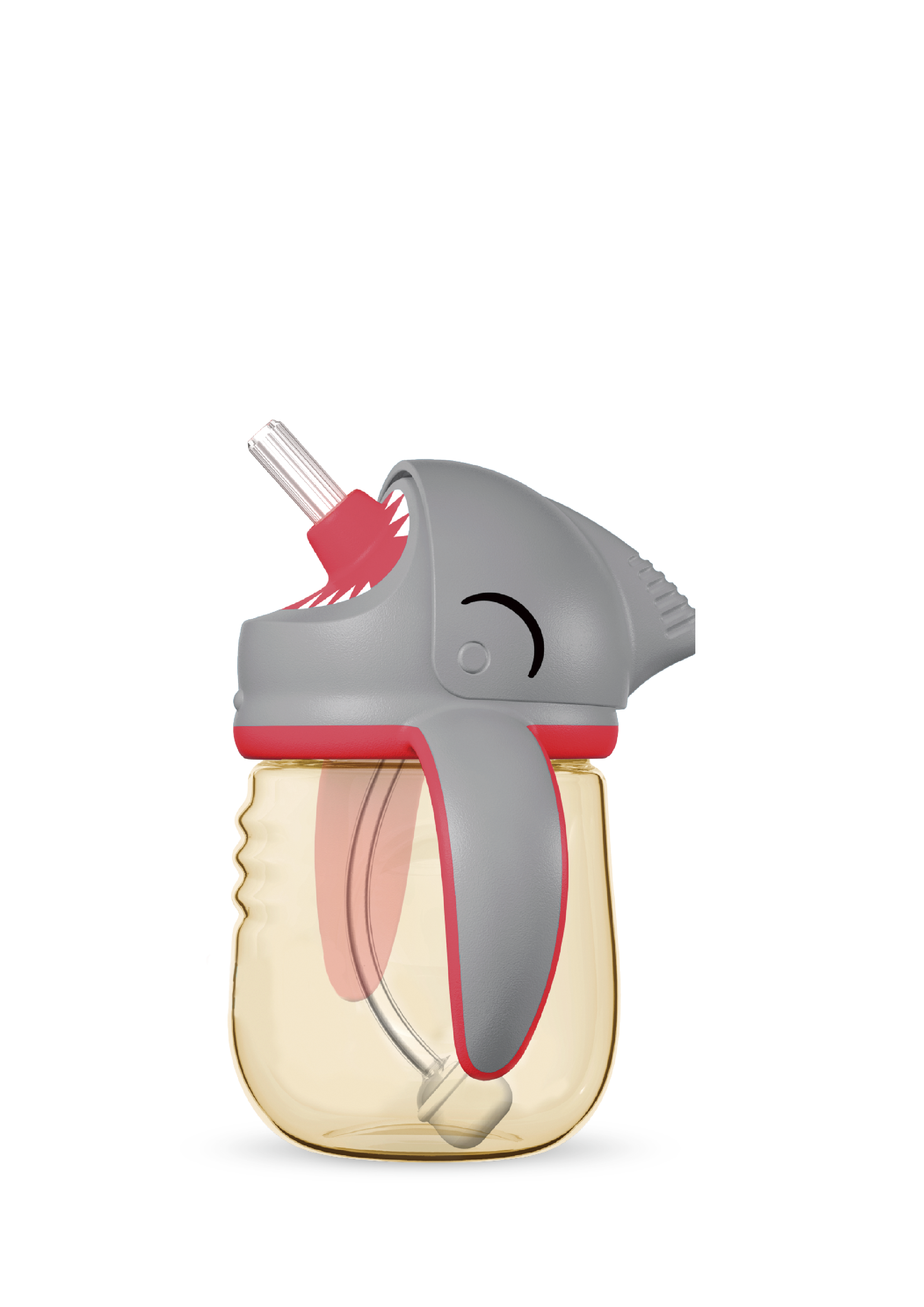 英國 JOLLY - 嘟嘟鯊魚水杯-灰-240ml