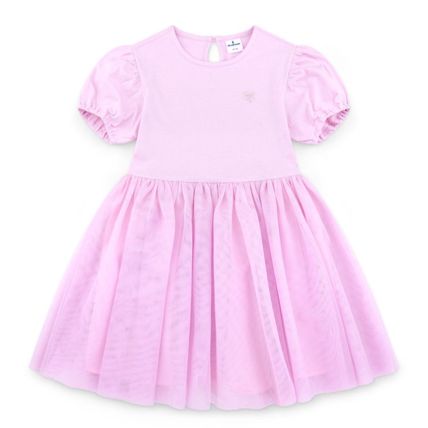 韓國 Jelispoon - 紫光仙子拼接網紗洋裝