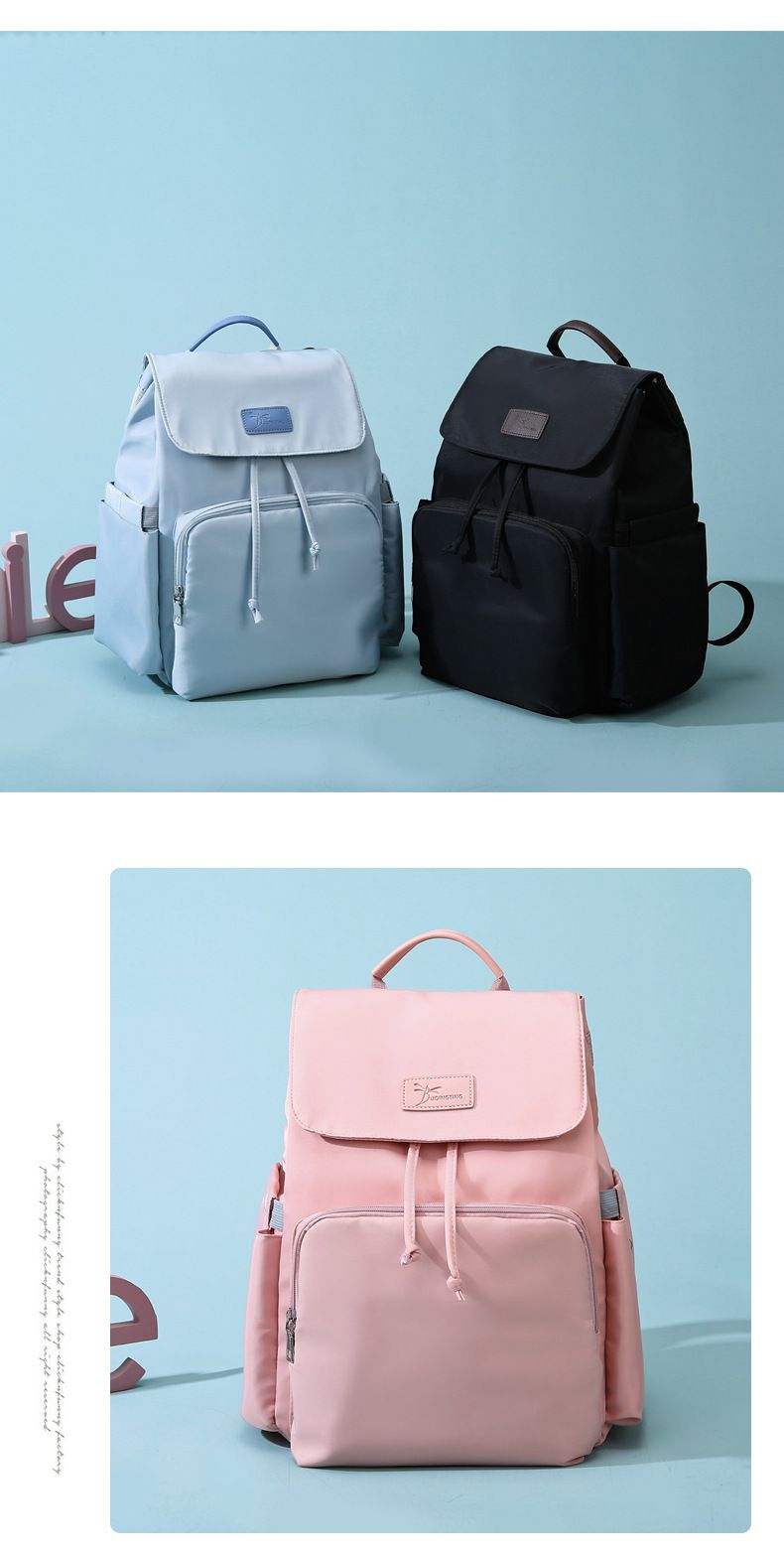 時尚多功能乾濕分離媽媽包/後背包-抽繩款-黑色 (40x34x19cm)