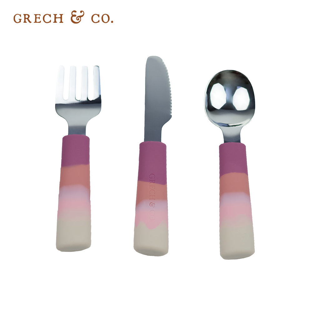 丹麥Grech&Co. - 不銹鋼餐具三入組-漸層粉