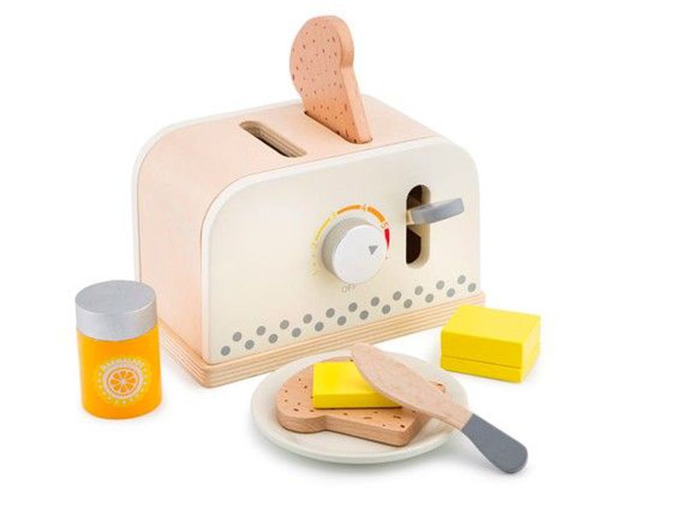 荷蘭 New Classic Toys - 木製家家酒麵包機-優雅白
