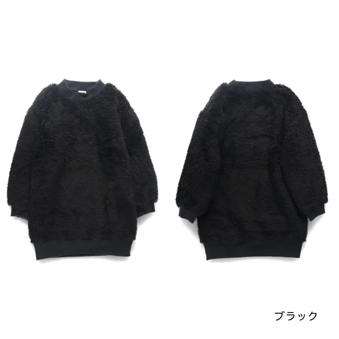 日本 BRANSHES - 泰迪熊雙面毛絨可愛長袖洋裝-象牙白