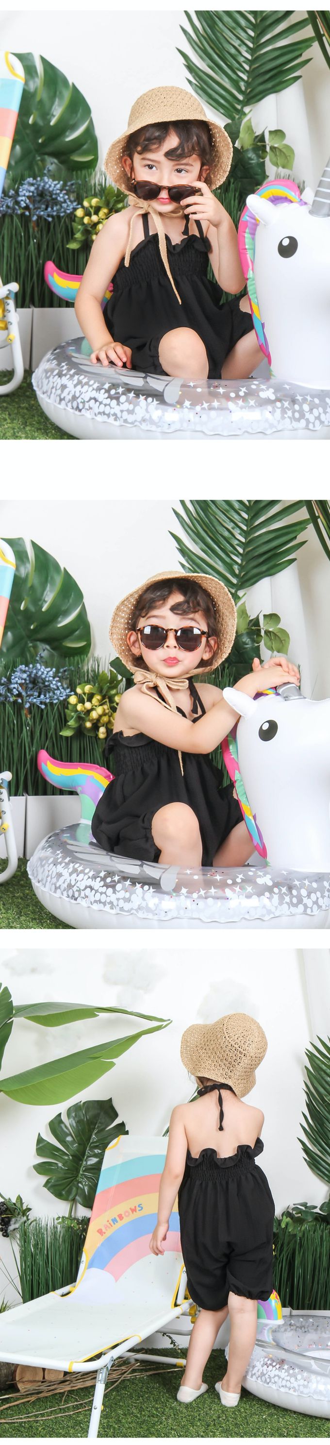 韓國 Babyblee - 正韓製兒童編織綁帶遮陽帽-粉 (FREE[頭圍約50~53cm])