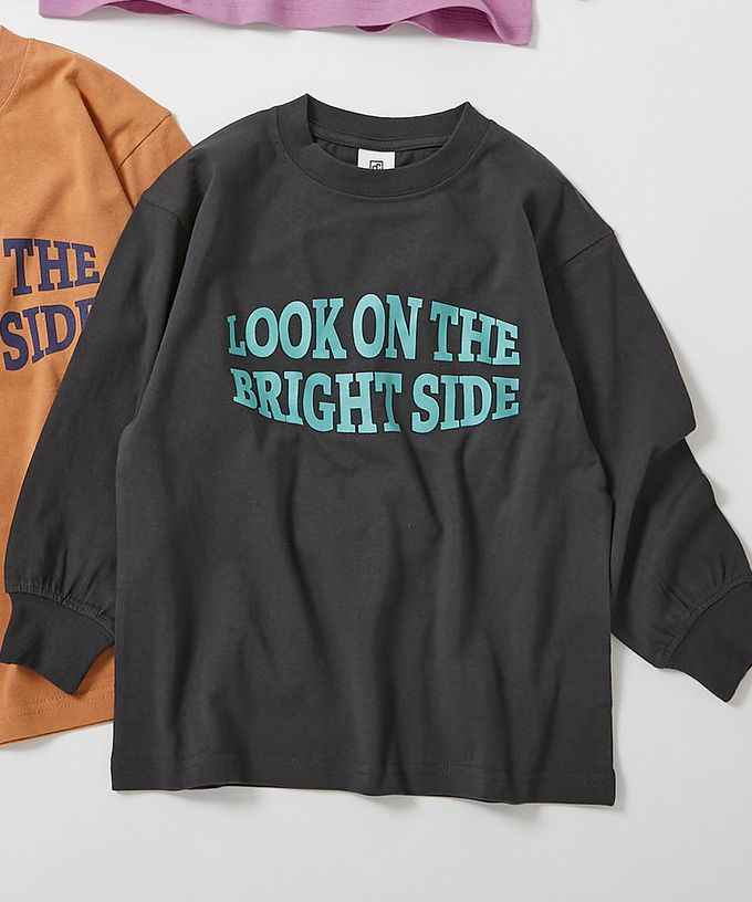 日本 devirock - 100%棉 定番印花寬版長袖上衣-幾何方塊-紫