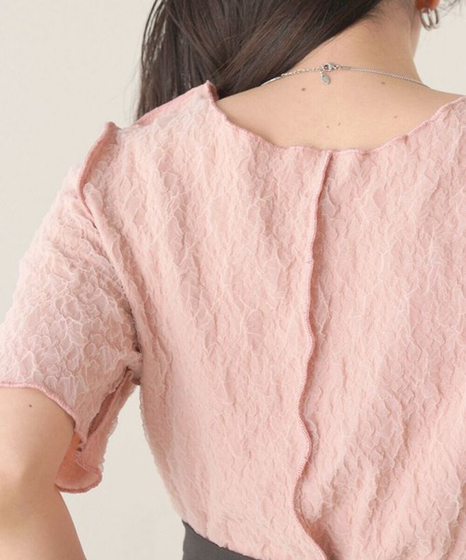 日本 Bab - 前後穿清爽皺褶短袖上衣-薄荷