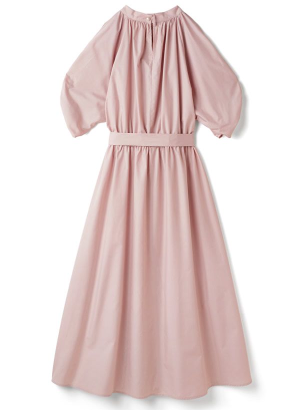 日本 GRL - 甜美蝴蝶結泡泡袖洋裝-冰河灰