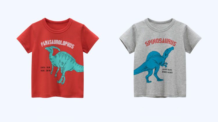 純棉短T-棘龍-灰色