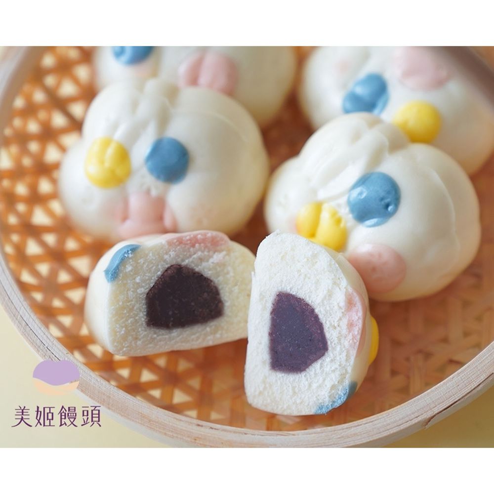 美姬饅頭 - 玉兔月餅造型紅豆包-6入-45g/顆