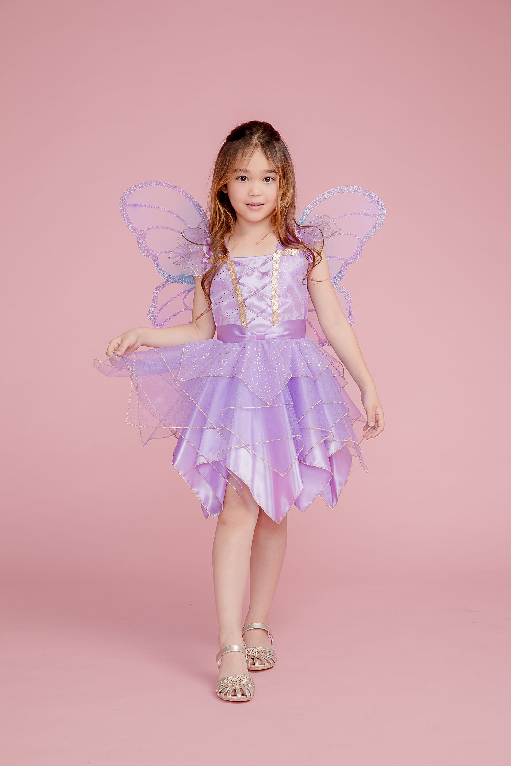 Love, Charlotte - 紫蝴蝶仙子裝-短裙背心洋裝及翅膀-內含洋裝+背式翅膀