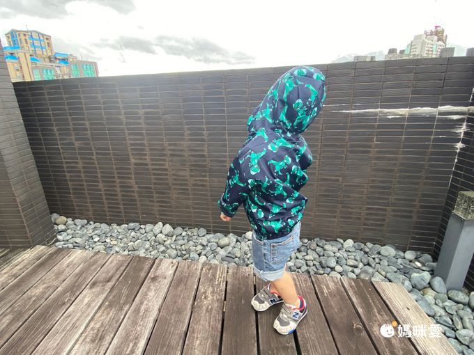 兒童連帽防風外套-星星-藍色