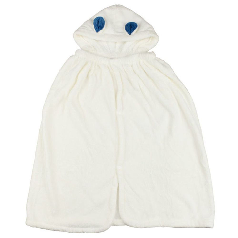 akachan honpo - 動物造型連帽吸水披巾-白熊-白色 (衣長60cm)