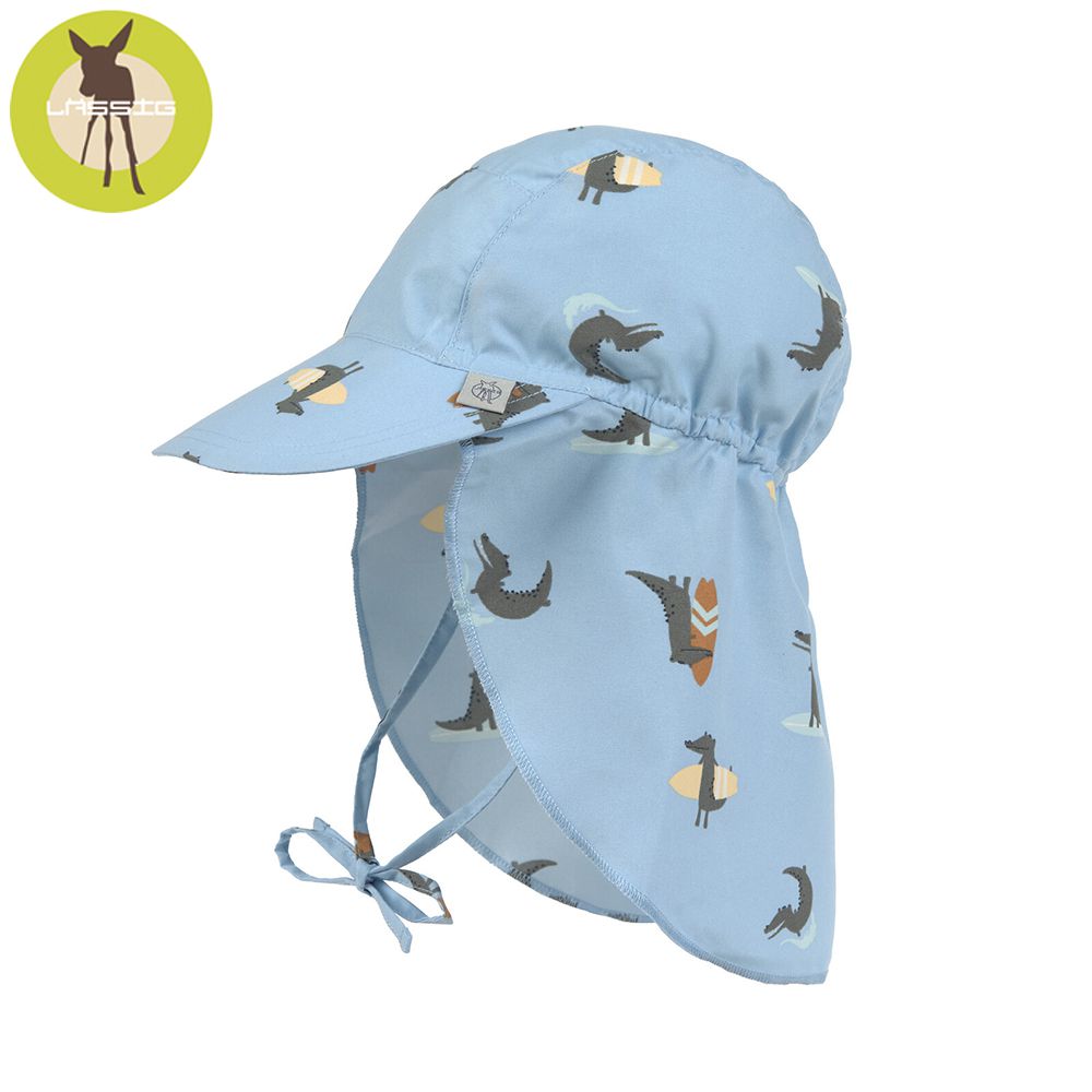 嬰幼兒抗UV防曬遮頸帽-鱷魚衝浪版