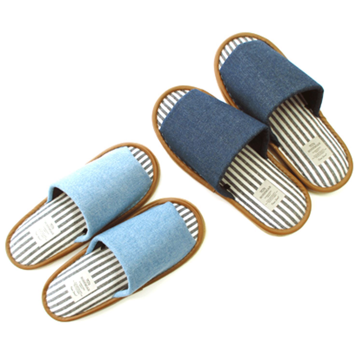 日本千趣會 - 仿丹寧的悠閒室內拖鞋-海軍藍