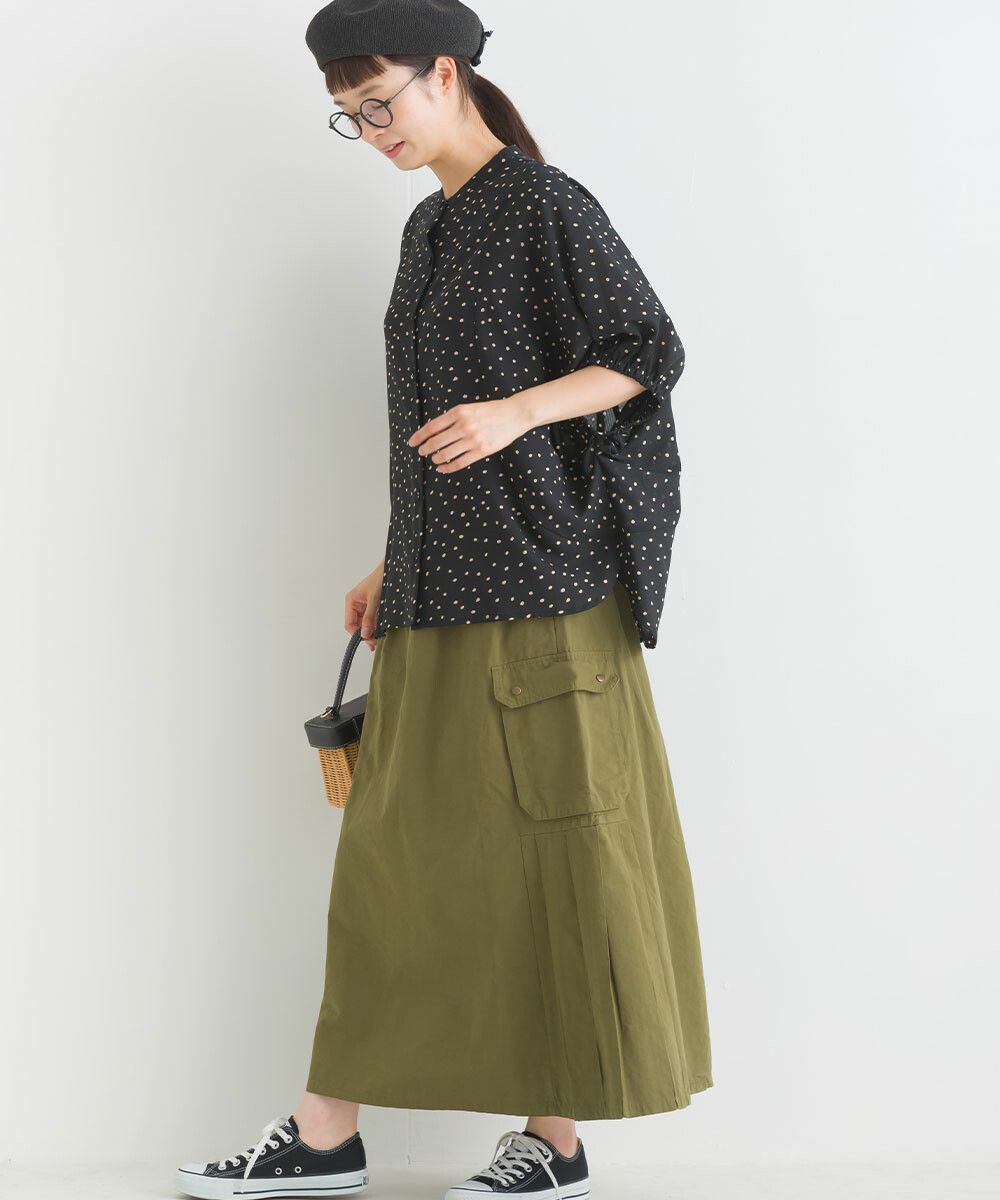 日本女裝代購 - 休閒風側口袋工裝裙-焦糖橘