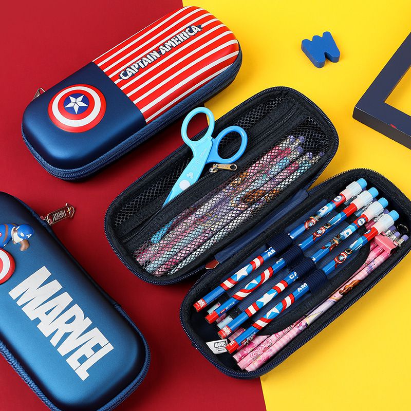 防水3D立體大容量鉛筆盒-卡通人物MARVEL盾牌