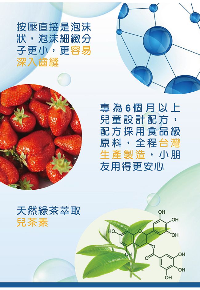 Luveta 樂唯他 - 兒童專用含氟泡沫牙膏-草莓 (含氟量1000ppm)-台灣製