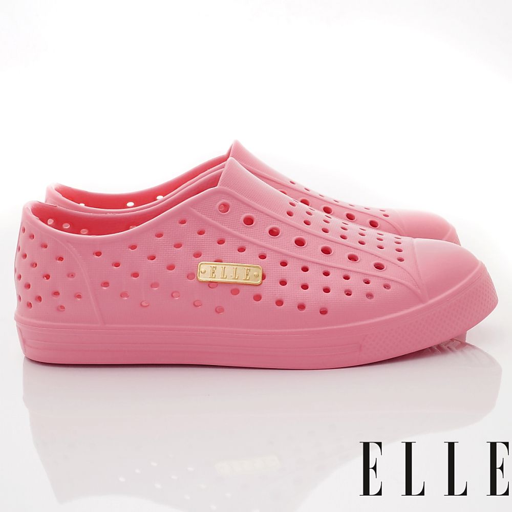 ELLE - 台灣製洞洞輕便鞋(中大童段)-休閒鞋-粉