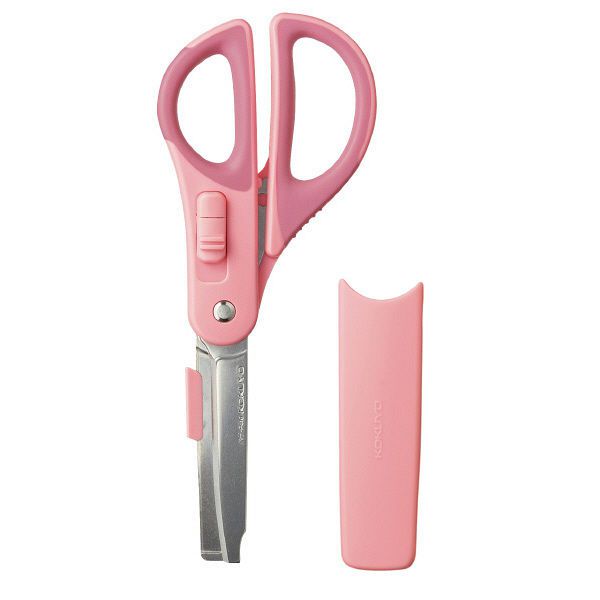 日本文具 KOKUYO - 2WAY附開箱刀片機能剪刀-粉