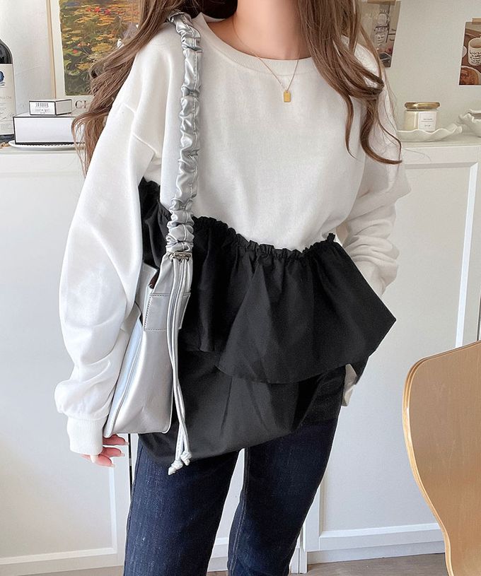 日本 Classical Elf - 蛋糕層次優美薄長袖上衣-深灰