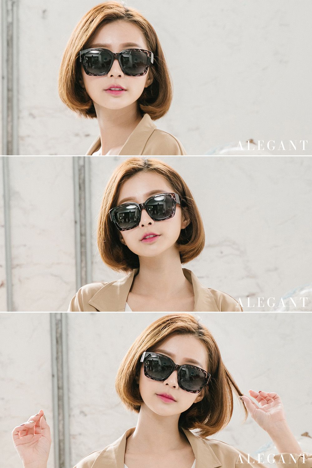 ALEGANT - 瀟灑藍灰色豹紋方框全罩式偏光墨鏡│外掛UV400太陽眼鏡包覆套鏡│車用太陽眼鏡│近視可戴外掛寶麗來墨鏡