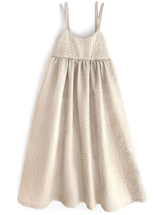 日本 GRL - 優雅抓皺泡泡布吊帶裙-米杏