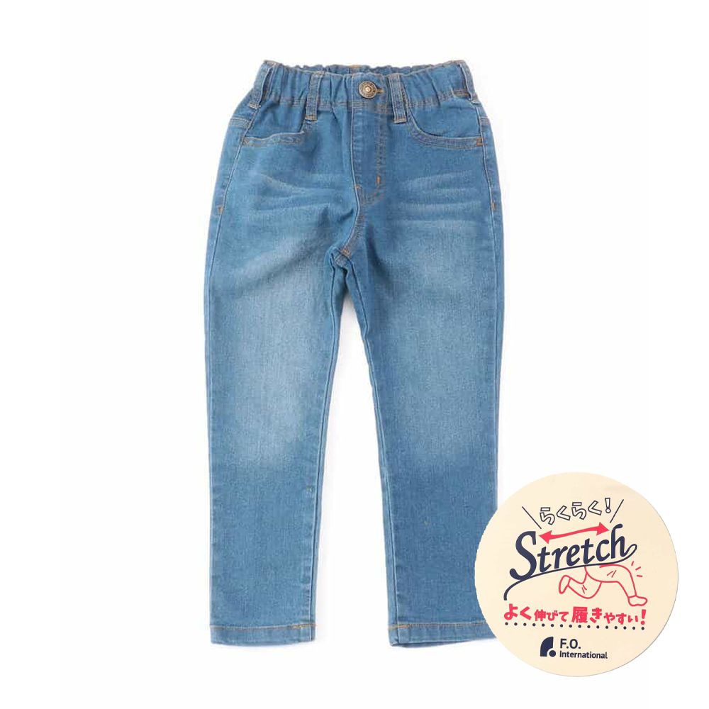 品牌定番 超彈力百搭合身長褲-淺牛仔藍