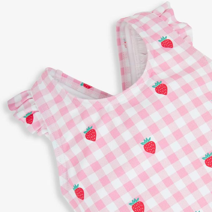 英國 JoJo Maman BeBe - 嬰幼兒/兒童連身泳裝(內有尿布褲)-草莓甜心