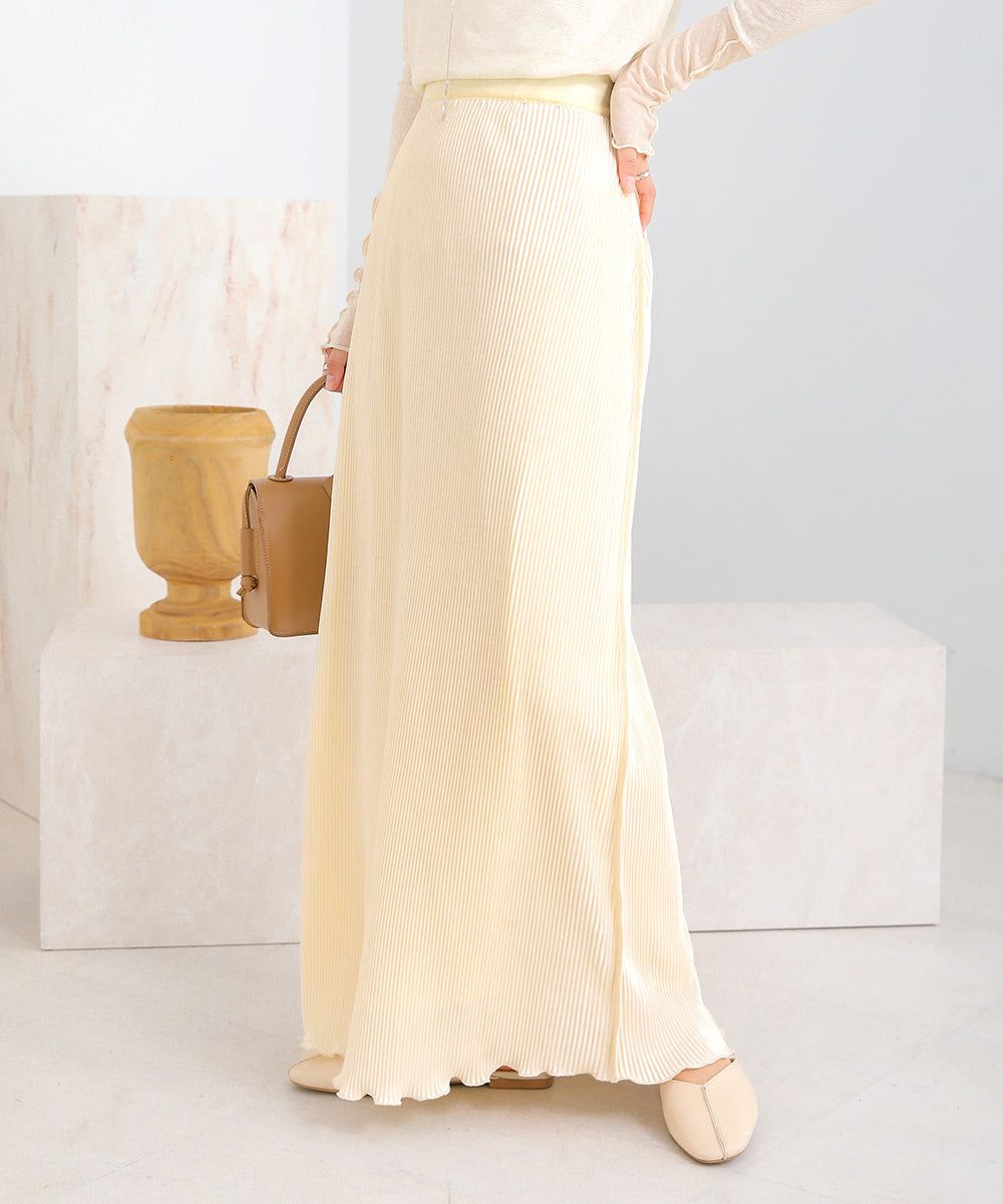 日本 Bab - 2WAY細摺拼接百搭長裙-淺灰