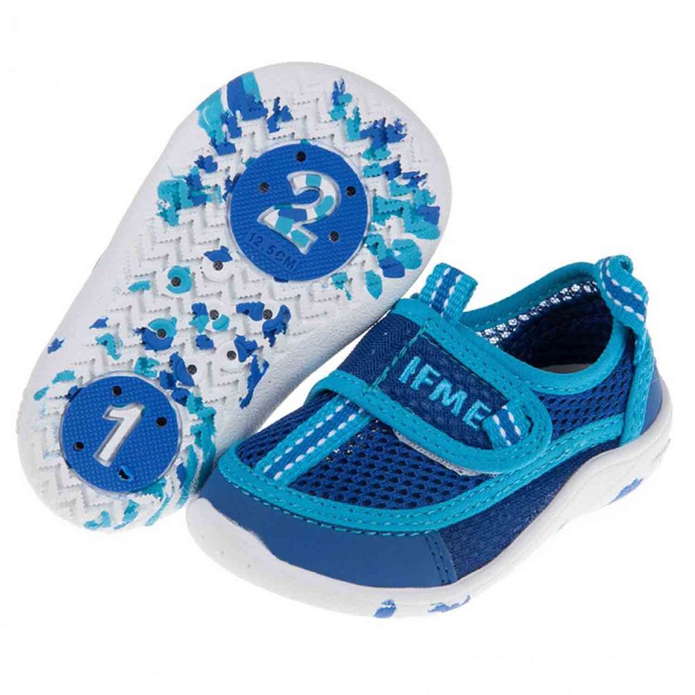 日本IFME - 新彩藍色寶寶機能運動水涼鞋