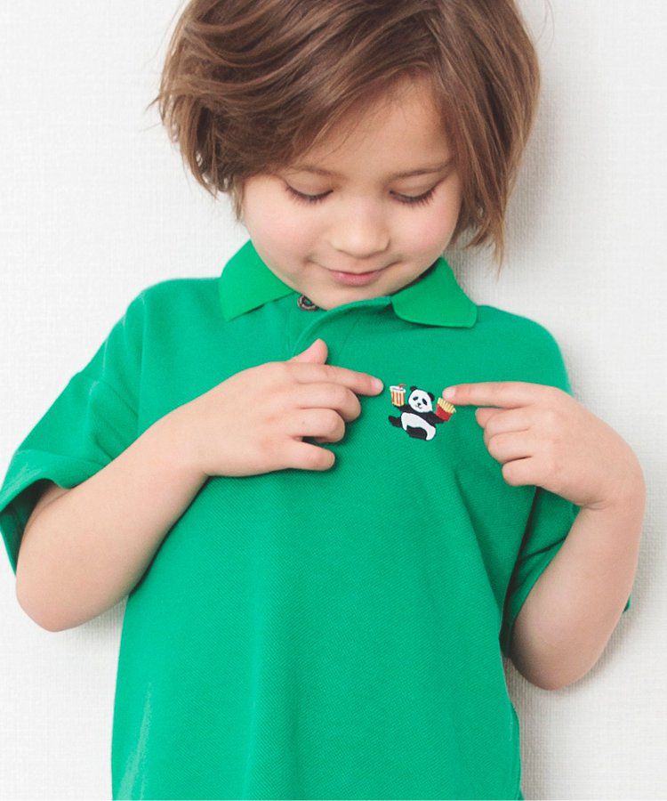 日本 BREEZE - 童趣動物刺繡短袖POLO衫-滑板鴨-深藍