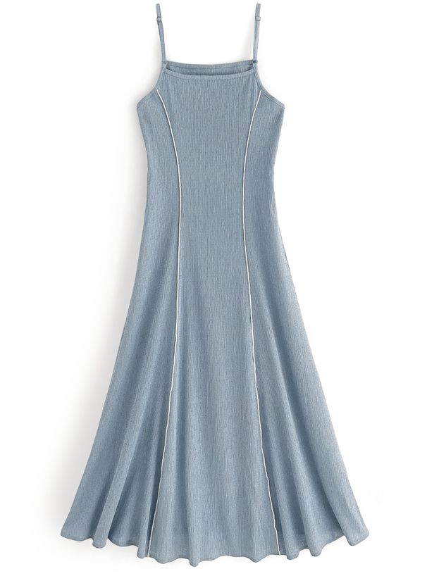 日本 GRL - 可愛木耳捲邊兩件式洋裝-黑 (F)